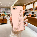 LECOMES for OPPO A3s Back Cover with Love Heart Bracelet Luxury 6D Plating Frame Shiny Bling Camera Lens Protection Soft Silicone Phone Case Pouch for Girls Boys. 