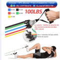 PACK OF ELEVEN RESISTANCE BANDS FOR GYM WORKOUT WITH ELASTIC TUBE. 