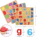 Wooden Alphabet Puzzles Numbers Count Board | Colorful Letters/Numbers/Shapes for Kids |Preschool Early Learning Educational Toys. 