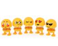 Car Interior Dashboard Decoration Spring Smile Doll Car Emoji Shaking Head Toy-Yellow. 