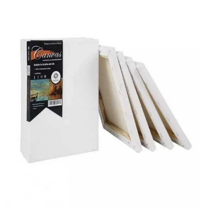 3-Pcs Blank Canvas Board Wooden Framed For Painting - 12x18-inch | Daraz.pk