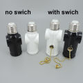 for US America power plug AC to E27 E26 to Light Bulb Adapter Lamp Holder Base Socket Pull Chain Switch Conversion White Black. 