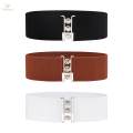 Wide Elastic Belt Solid Color Girdle Corset Dress Belt for Women Ladies Black. 