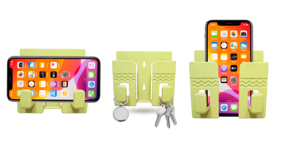 Pack of Wall Mounted Universal Mobile Phone Holder for Charging Plastic  in Multiple colors