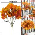 Maple Leaves Branches Autumn Leaves 5 Bundles Fall Decorations Outdoor UV Resistant Greenery Shrubs Plants  Indoor Outside Hang Planter Home Garden Decor. 