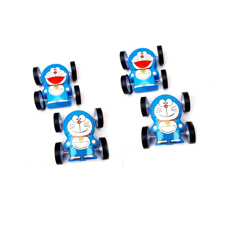 Mini Doraemon Friction Powered Car Toy For Kids and Boys - 2 Side Vehicle Toys - Die Cast Vehicles