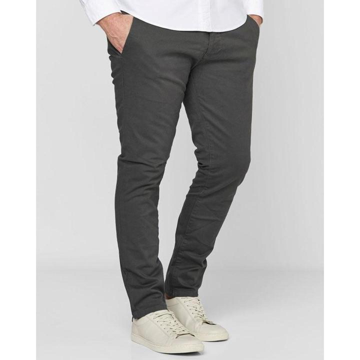 Grey Cotton Men's Chino Slim Fit