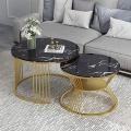 Nordic Luxury: Nested Tables for Your Living Room - Simple, Modern, and Elegant Sofa Coffee Tables, Ideal for Small Apartments, Balconies, and Hotels. Elevate Your Space with the Metallic Mid Coffee Table, a Centerpiece of Stylish Wooden and Cocktail Eleg. 
