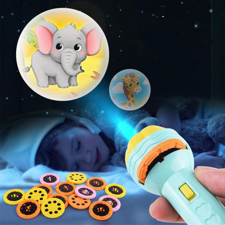 【HOT】 Flashlight Projector Torch Lamp Toy Cute Cartoon Creativity Toy Torch Lamp Flashlight Projector Toy Baby Sleeping Story Book