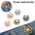 Delanme Effortless Jean Adjustment Flower Design Waist Adjuster for Loose Jeans Skirts No-sewing Button Buckle Adjustable Reusable Pant Waist Tightener. 
