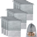 Pack of 12 - Travel Shoes Storage bag with clear window non-woven with PVC Bag. 