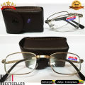 Imported Foldable Optical Reading Glasses +1.00 Prescription Eyeglass Metal Men & Women Ray Computer Working Folding Reading Glasses with Case. 