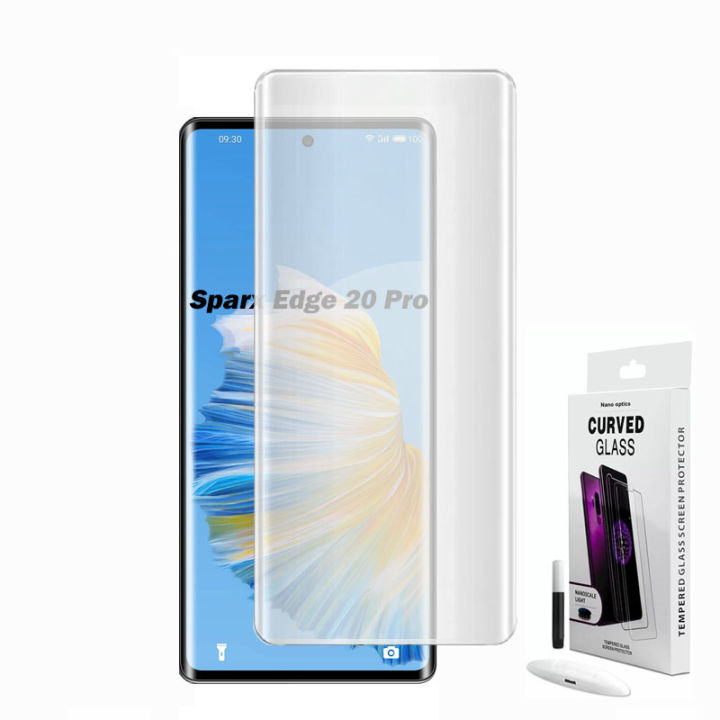 Sparx Edge 20 Pro UV Liquid Glue Tempered Glass Screen Protector 9H Hardness HD Clarity