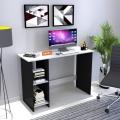 Multifunctional Wooden Study Table/Writing Reading Table/Laptop Computer Desk for Home Office with Open Shelves/Study Desk (40x16x28 inches, Black White) Customized. 