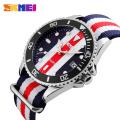 SKMEI Fashion Quartz Casual Waterproof Nylon Strap Multiple Colour Watch For Men Women 9133. 