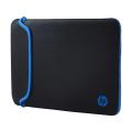 HP 14 Inch Black & Blue Reversible Neoprene Sleeve for Laptop/Chromebook/Mac. 