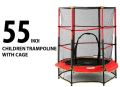 55′′ Round Kids Trampolines Indoor, 4.5FT Outdoor Trampoline with Enclosure Net for Toddler 55" 4.5FT Junior Trampoline With Enclosure Safety Net Kids Activity. 