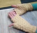 Woolen Gloves for girls/women Half finger Mittens Crochet/Needle Knitted. 