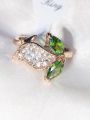 Premium Luxury Gold-Plated Zircon Ring for Women – Elegant Attractive Engagement & Party Ring. 