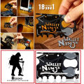 Bizoo Wallet Ninja Multitool Card – 18 in 1 Credit Card Size Multi Purpose Tool for Quick Repairs, EDC Survival Gear, Bottle Opener. 