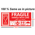 Fragile Warning Stickers for Sensitive Products Handle With Care. 