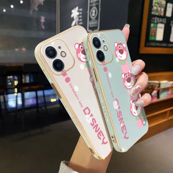 YIWESAN%20Case%20For%20iPhone%20XR%20Case%20Cartoon%20Cute%20Lotso%20Bear%20Side%20New%20Design%20Phone%20Case%20Square%20Edge%20Pattern%20Silicone%20Softcase%20Luxury%20Plating%20Casing%20Full%20Cover%20Camera%20Shockproof%20Protection%20Cases%20-%20Image%207