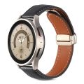 For Realme Watch 3/Amazfit GTR4/4 Pro Universal Folding Buckle Leather Watch Band. 