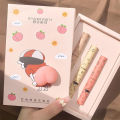 Sensual party decompression fart peach pinch pinch le matte matte velvet lip mud does not fade lip gloss set boxed student party. 