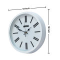 Hitco White Round Wall Clock For Office And Home - Black Number Circle Clock Wall Stylish - Step Movement Wall Clocks - Wall Clocks For Bedroom Decorating Item - Wall Clock For School / Hospital / Home / Office. 