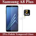 2Pcs Samsung Galaxy A8 Plus Tempered Glass Screen Protector Premium High Quality Polish Glass For Samsung Galaxy A8 Plus. 