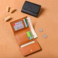 Portable Multi-card Slot Card Case PU Leather Trifold Card Holder Solid Color Business Card Case Men Women. 