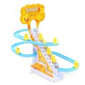 Electric Musical Roller Coaster Small Duck Climbing Stairs Track Set Toy - Battery Operated Musical Toys - Music Sound and Light. 