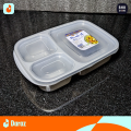 Meal Prep Containers 3 Compartment LARGE with Snap Tight Transparent Lids, Food Containers, School Lunch Box, BPA Free, Stackable, Bento Box, Microwave/Dishwasher/Freezer Safe - Ideal For Fitness Enthusiasts, Gym Goers, Nutritionists, Dietitians - 1000ml. 