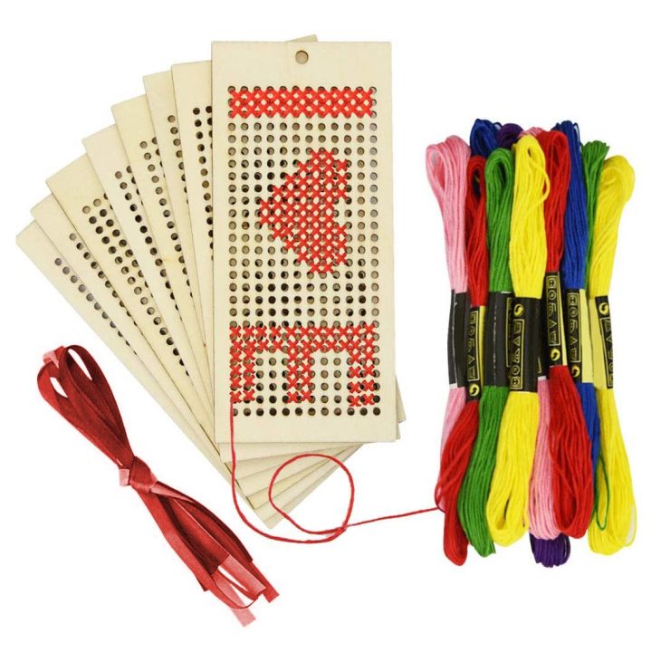 8 PCS Wooden Bookmark Blanks Kit DIY Wooden Craft