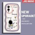 JIUMOO For Infinix Note 12 G96 Case Cartoon Cute Astronaut Pattern Colorful Lovely Cream Wave Border Soft Clear Shockproof Phone Cases. 