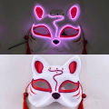 Cosplay womenLED Light Up Mask Fox Costume Half Face Mask Holiday Festival Party Cosplay Mask 1PC. 