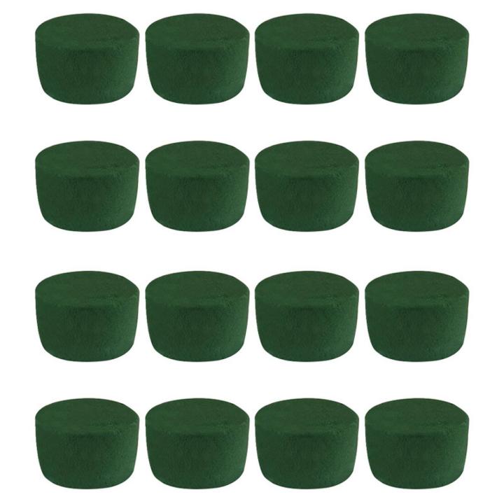 16 Pack DIY Flower Arrangement Kit Green Round Wet Floral Foam, Wedding Aisle Flowers, Party Decoration
