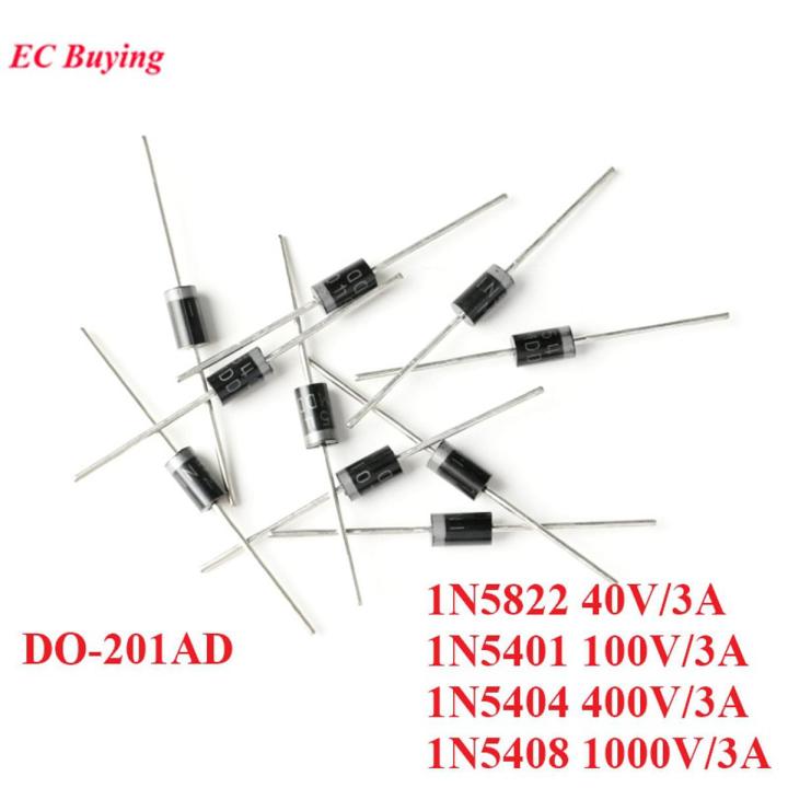 10PCS MDD Rectifier Diode DIP 1N5408 1N5404 1N5401 1N5822 3A 50V 40V 100V 400V 4000V DO-201AD Rectifier Diodes