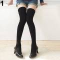 Women Pure Color Warm Over The Knee Thigh High Soft Socks Stockings Leggings. 