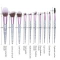 TYMO 10pcs Glitter Makeup Brushes Set Diamond Crystal Handle Blending Foundation Powder Eyeshadow Eyebrow Brush Beauty Make Up Tools. 