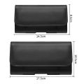 PU Leather Horizontal Waist Belt Clip Pouch Phone Bag For Men All Phone Universal Waist Pocket Running Belt Pouch Bag. 