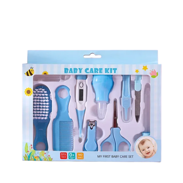 10Pcs%20Multi-Piece%20Baby%20Care%20Kit%20Newborn%20Hair%20Nail%20Thermometer%20Beauty%20Brush%20Kit%20Scissors%20Comb%20Teether%20Function%20Child%20Toiletry%20Kit%20Baby%20-%20Image%202