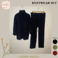Stylish Knitwear Set for Women, 100% Acrylic Knitted Co-ord Set, Available in Olive Green, Black & Mehroon – Cozy and Versatile Winter Outfit for Lounge, Casual, and Layering Looks. NHSEP-30. 