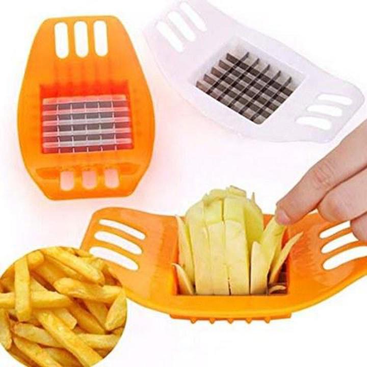 Manual Potato Cutter Potato Chip Slicer Durable Kitchen Tool Vegetable Fruit Slicer Fries Potato Cutter Chopper(Random Color)