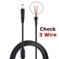 Laptop Charger Cable - 3 Pin DC Jack Connector with 7.4x5.0mm Plug - 1.2M DC Power Adapter Cable Cord - Compatible with Dell Laptops - Sleek Black Design. 