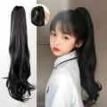 Synthetic Natural Long Curly Ponytail Wig Big Wavy Grab Clip Pony Tail for Girls. 