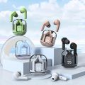 Air 31 / Air 39  Wireless Earbuds with Transparent Charging Case, Bluetooth 5.3, LED Battery Display, Heavy Bass Stereo, Noise Reduction, Crystal-Clear Audio. 