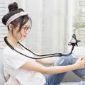 Lazy Bendable Flexible Hang Neck Phone Holder 360 Degree Rotation Mobile Stand -Black. 