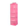 5-Shelf Hanging Clothes Storage Collapsible Accessory Shelves Closet Cubby for Regular Garments, Shoes Storage Organizer. 