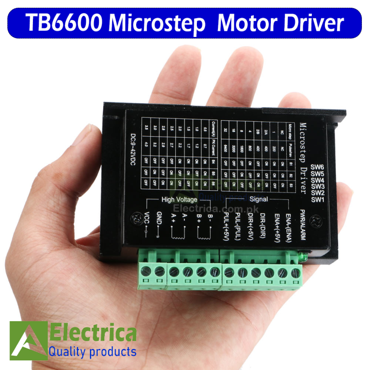 TB6600 Micro Stepper Motor Driver Single Pulse 4A 9~42V 2/4 Phase Hybrid Controller Microstep for CNC Milling Machine Tb6600 Stepper Motor Driver by Electrica